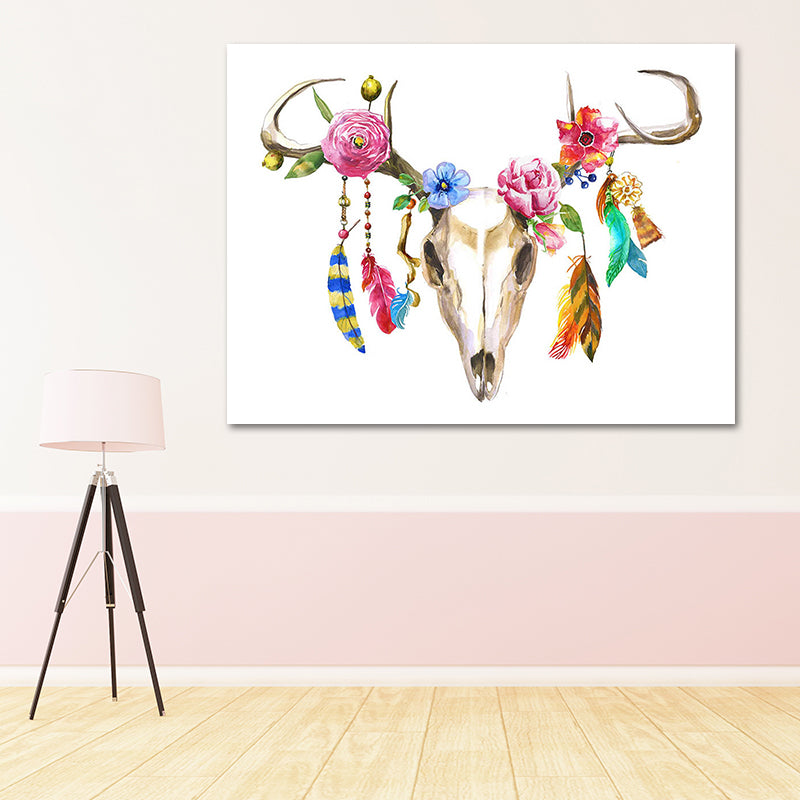 Headwear Painting Canvas Textured Childrens Art Living Room Wall Decoration in White White Design 2 Clearhalo 'Art Gallery' 'Canvas Art' 'Kids' Arts' 1639220