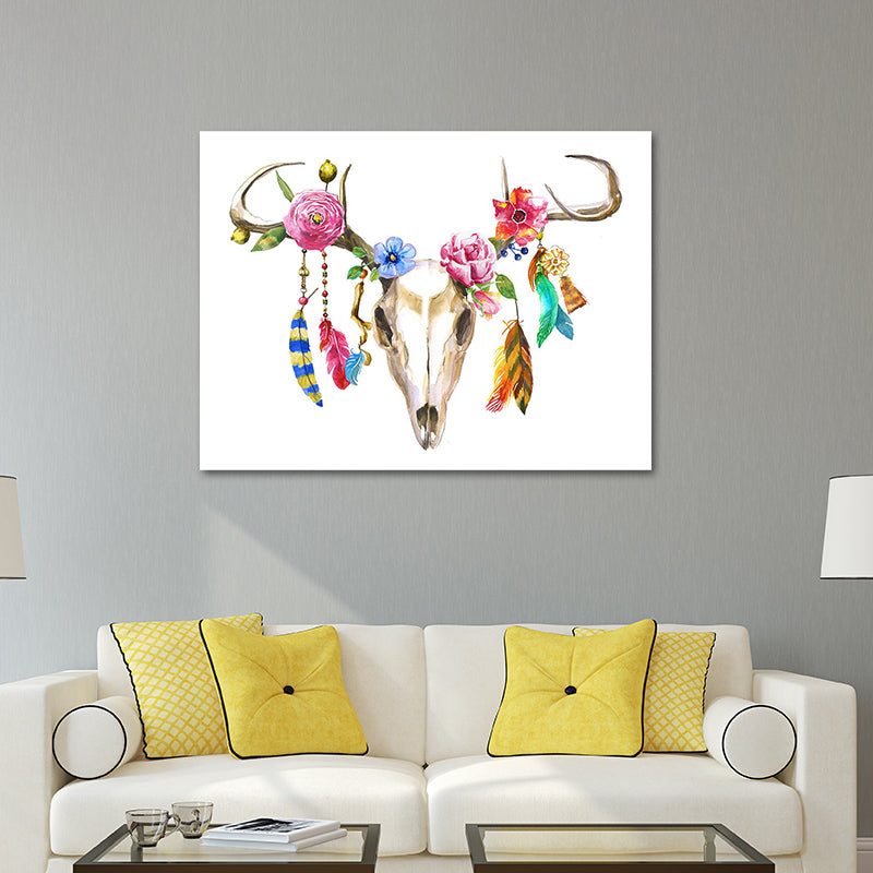 Headwear Painting Canvas Textured Childrens Art Living Room Wall Decoration in White Clearhalo 'Art Gallery' 'Canvas Art' 'Kids' Arts' 1639221