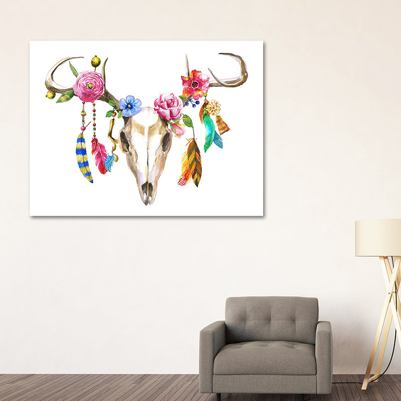 Headwear Painting Canvas Textured Childrens Art Living Room Wall Decoration in White Clearhalo 'Art Gallery' 'Canvas Art' 'Kids' Arts' 1639222