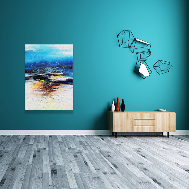 Canvas Textured Painting Modernism Abstract Pattern Wall Art for Living Room Blue Clearhalo 'Art Gallery' 'Canvas Art' 'Contemporary Art Gallery' 'Modern' Arts' 1639255