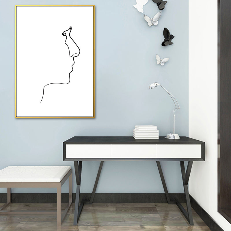 Figure Image Wall Decor Scandinavian Textured Girls Bedroom Painting, Multiple Sizes Clearhalo 'Arts' 'Canvas Art' 1639320