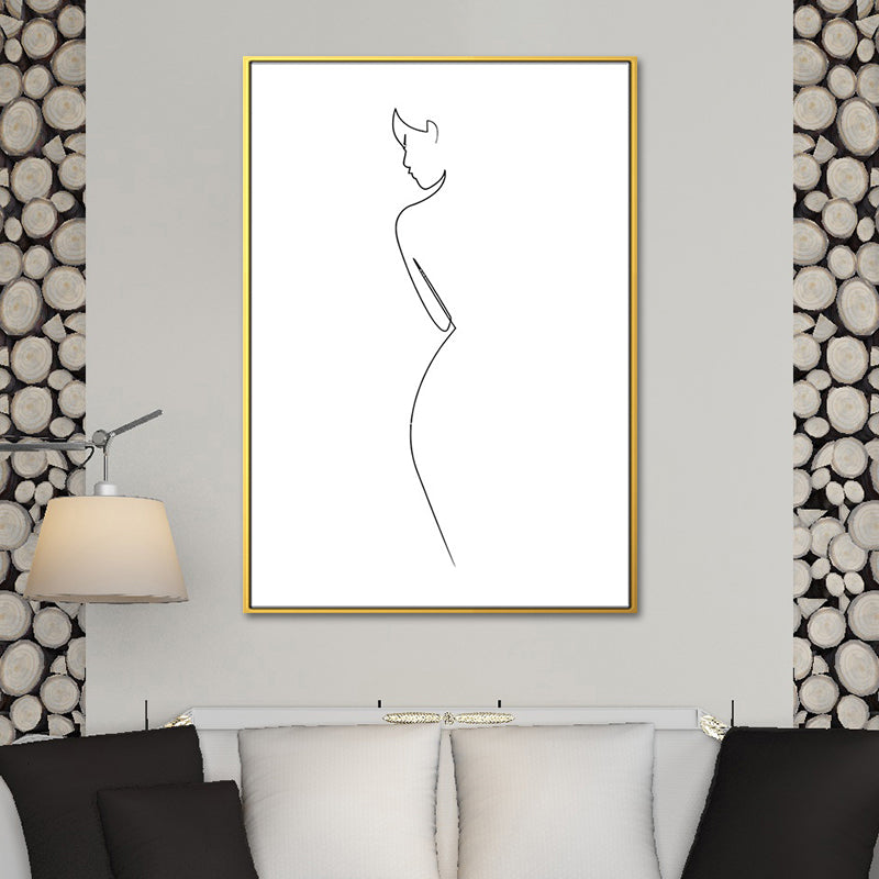 Figure Image Wall Decor Scandinavian Textured Girls Bedroom Painting, Multiple Sizes White Design 2 Clearhalo 'Arts' 'Canvas Art' 1639325