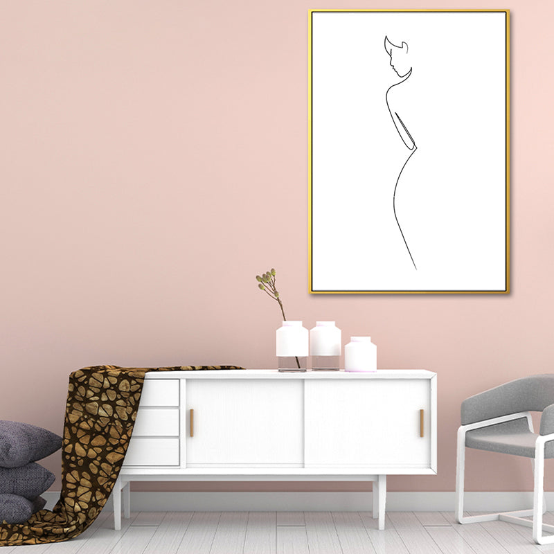 Figure Image Wall Decor Scandinavian Textured Girls Bedroom Painting, Multiple Sizes Clearhalo 'Arts' 'Canvas Art' 1639326