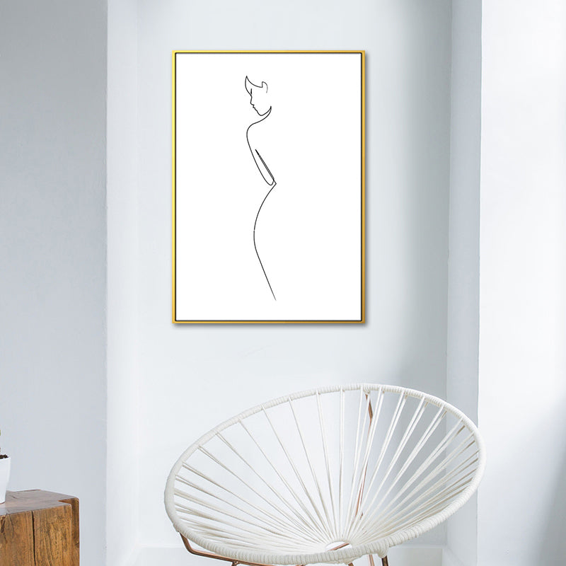 Figure Image Wall Decor Scandinavian Textured Girls Bedroom Painting, Multiple Sizes Clearhalo 'Arts' 'Canvas Art' 1639327