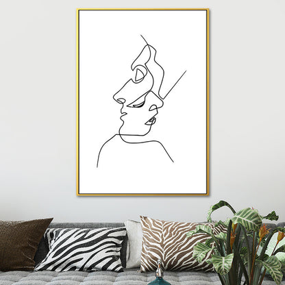 Figure Image Wall Decor Scandinavian Textured Girls Bedroom Painting, Multiple Sizes White Design 3 Clearhalo 'Arts' 'Canvas Art' 1639332