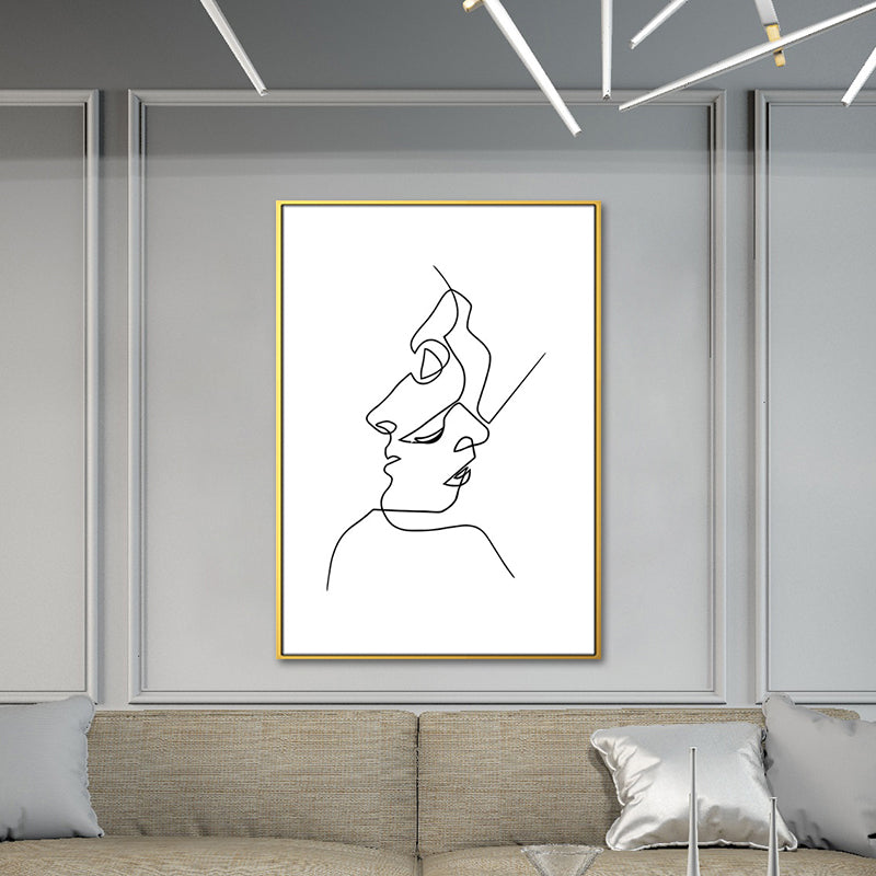 Figure Image Wall Decor Scandinavian Textured Girls Bedroom Painting, Multiple Sizes Clearhalo 'Arts' 'Canvas Art' 1639333