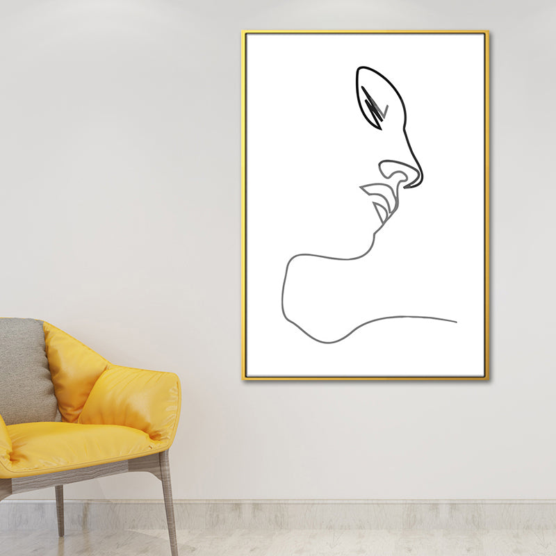 Figure Image Wall Decor Scandinavian Textured Girls Bedroom Painting, Multiple Sizes White Design 4 Clearhalo 'Arts' 'Canvas Art' 1639339