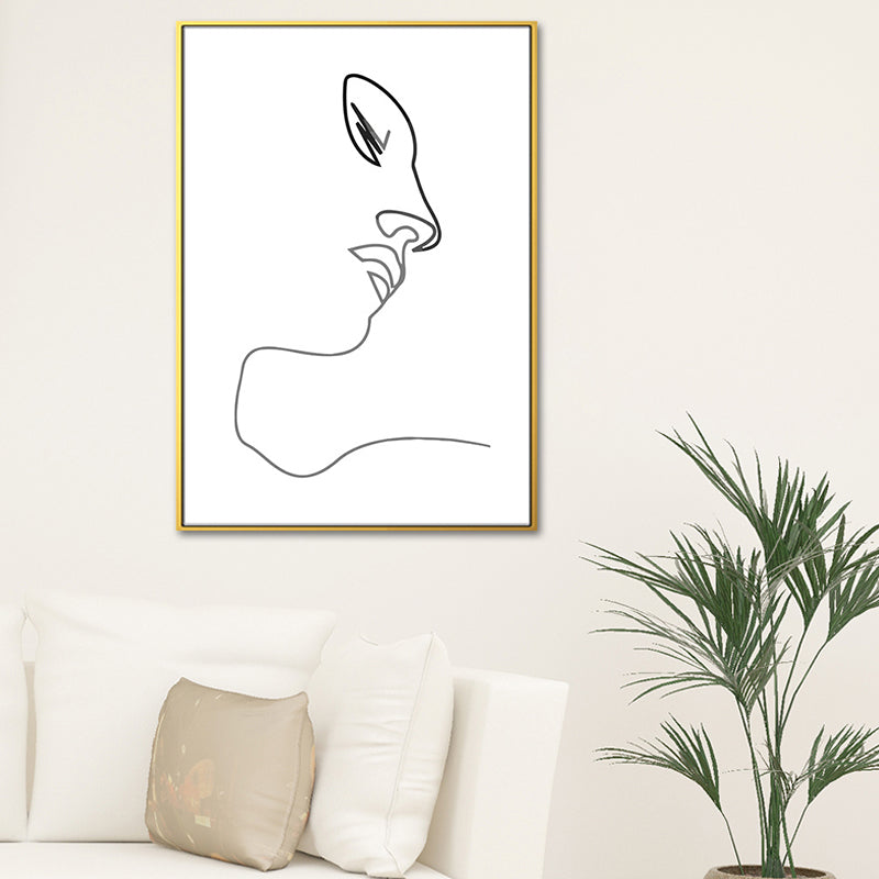 Figure Image Wall Decor Scandinavian Textured Girls Bedroom Painting, Multiple Sizes Clearhalo 'Arts' 'Canvas Art' 1639340