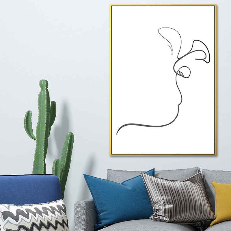 Figure Image Wall Decor Scandinavian Textured Girls Bedroom Painting, Multiple Sizes Clearhalo 'Arts' 'Canvas Art' 1639348