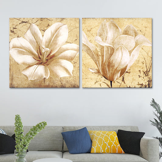 Yellow Flower Painting Canvas Print Still Life Modern Wall Art Set for Sitting Room Clearhalo 'Art Gallery' 'Canvas Art' 'Contemporary Art Gallery' 'Modern' Arts' 1639354
