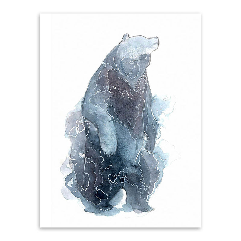 Kids Wild Animal Watercolor Canvas Art Dark Blue Textured Wall Decor for Living Room Clearhalo 'Art Gallery' 'Canvas Art' 'Kids' Arts' 1639383