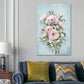 Blossoming Flower Wall Decor Rustic Beautiful Bouquet Canvas Art in Green and Pink Clearhalo 'Art Gallery' 'Canvas Art' 'Country Art Gallery' 'French Country' 'Rustic' Arts' 1639423