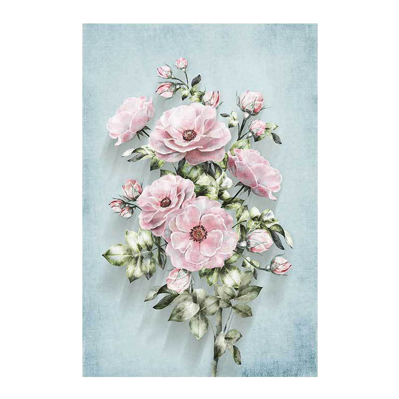 Blossoming Flower Wall Decor Rustic Beautiful Bouquet Canvas Art in Green and Pink Clearhalo 'Art Gallery' 'Canvas Art' 'Country Art Gallery' 'French Country' 'Rustic' Arts' 1639425