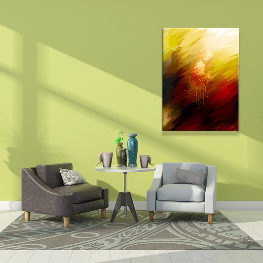 Abstract Art Print Modern Style Textured Canvas Wall Decor in Dark Color for Home Yellow Clearhalo 'Art Gallery' 'Canvas Art' 'Contemporary Art Gallery' 'Modern' Arts' 1639429
