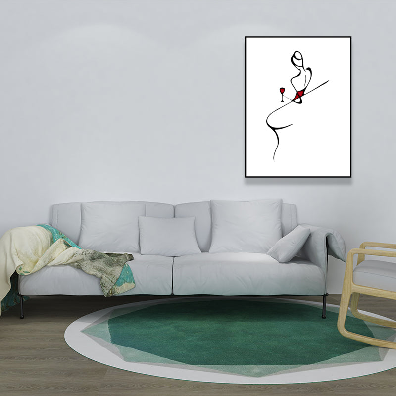 Character Portrait Canvas for Girls Bedroom Charcoal Drawings Wall Art Decor, Multiple Sizes Clearhalo 'Arts' 'Canvas Art' 1639451