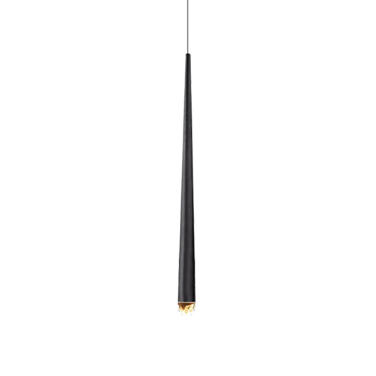 Tapered Ceiling Light Metal Minimalist LED Black/Brass Living Room Pendant Light Fixture with Adjustable Cord Clearhalo 'Ceiling Lights' 'Modern Pendants' 'Modern' 'Pendant Lights' 'Pendants' Lighting' 163946