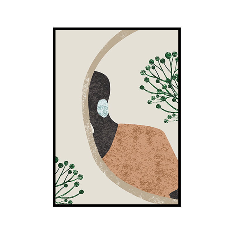 Fashion Model Wall Art Nordic Stylish Figure Portrait Canvas Print in Soft Color Clearhalo 'Arts' 'Canvas Art' 1639474