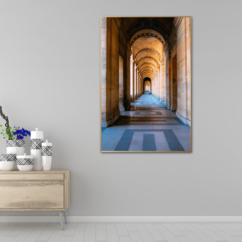 Yellow Arch Hallway Wall Decor Architecture Modern Style Textured Canvas Art for Home Clearhalo 'Art Gallery' 'Canvas Art' 'Contemporary Art Gallery' 'Modern' Arts' 1639494
