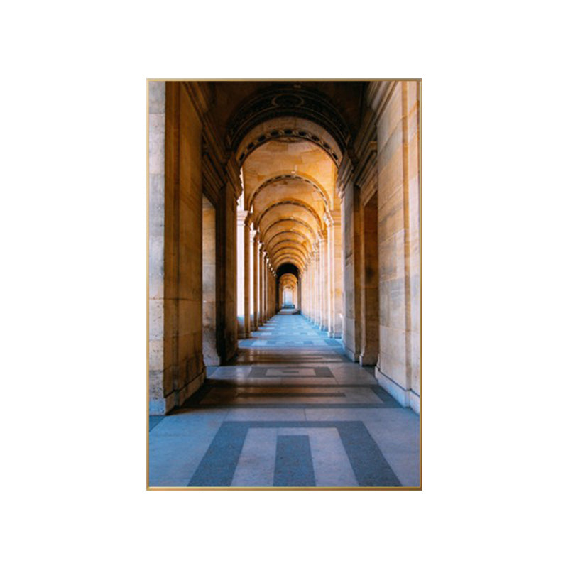 Yellow Arch Hallway Wall Decor Architecture Modern Style Textured Canvas Art for Home Clearhalo 'Art Gallery' 'Canvas Art' 'Contemporary Art Gallery' 'Modern' Arts' 1639495