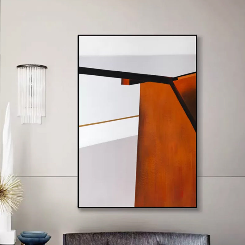 Mid-Century Modern Abstract Canvas Art Orange Textured Wall Decor for Living Room Orange Clearhalo 'Art Gallery' 'Canvas Art' 'Industrial' 'Mid-Century Modern' 'Minimalist Art Gallery' Arts' 1639527