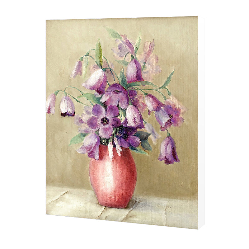 Flower and Vase Painting Canvas Modernism Textured Wall Art in Light Color Clearhalo 'Art Gallery' 'Canvas Art' 'Contemporary Art Gallery' 'Modern' Arts' 1639682