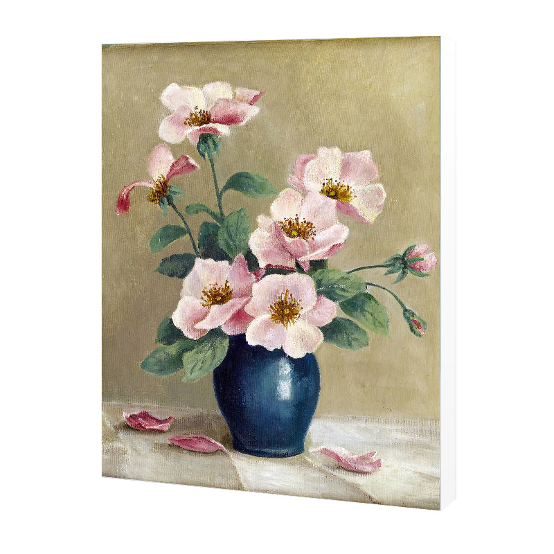 Flower and Vase Painting Canvas Modernism Textured Wall Art in Light Color Clearhalo 'Art Gallery' 'Canvas Art' 'Contemporary Art Gallery' 'Modern' Arts' 1639696