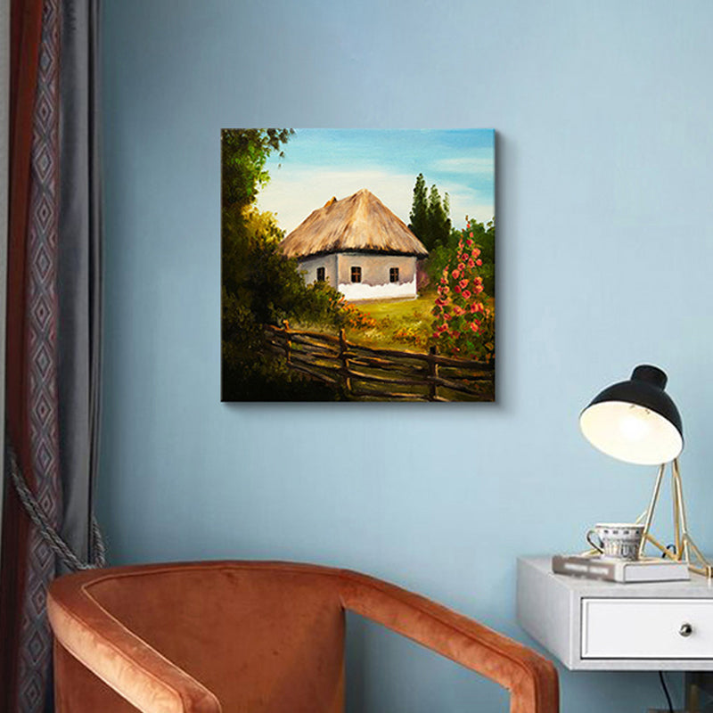 Rural Scenery Oil Painting Canvas Print Pastel Color Sitting Room Wall Art Clearhalo 'Art Gallery' 'Canvas Art' 'Country Art Gallery' 'French Country' 'Rustic' Arts' 1639707