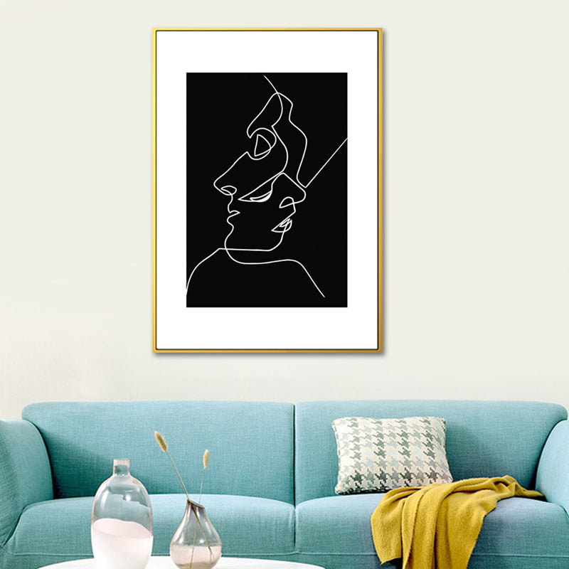 Black Character Pattern Wall Decor Textured Scandinavian Style Boys Bedroom Painting Clearhalo 'Arts' 'Canvas Art' 1639734