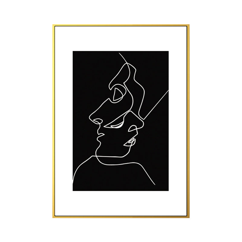 Black Character Pattern Wall Decor Textured Scandinavian Style Boys Bedroom Painting Clearhalo 'Arts' 'Canvas Art' 1639735