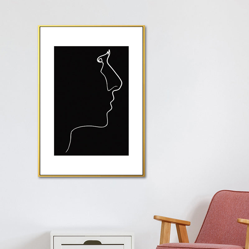 Black Character Pattern Wall Decor Textured Scandinavian Style Boys Bedroom Painting Black Design 2 Clearhalo 'Arts' 'Canvas Art' 1639739