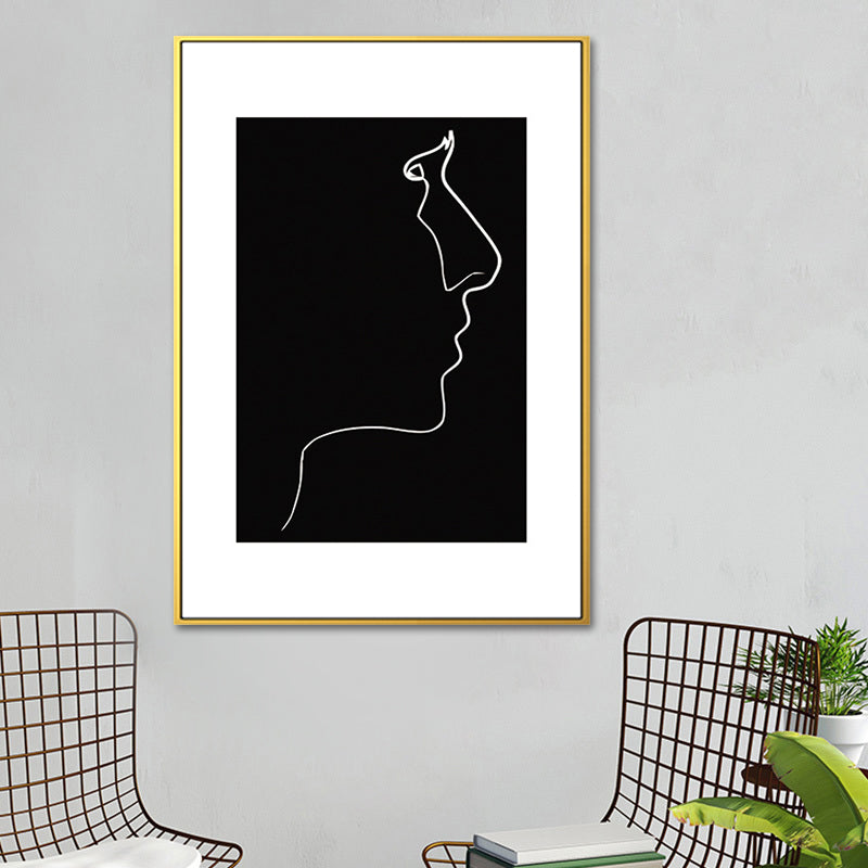 Black Character Pattern Wall Decor Textured Scandinavian Style Boys Bedroom Painting Clearhalo 'Arts' 'Canvas Art' 1639740