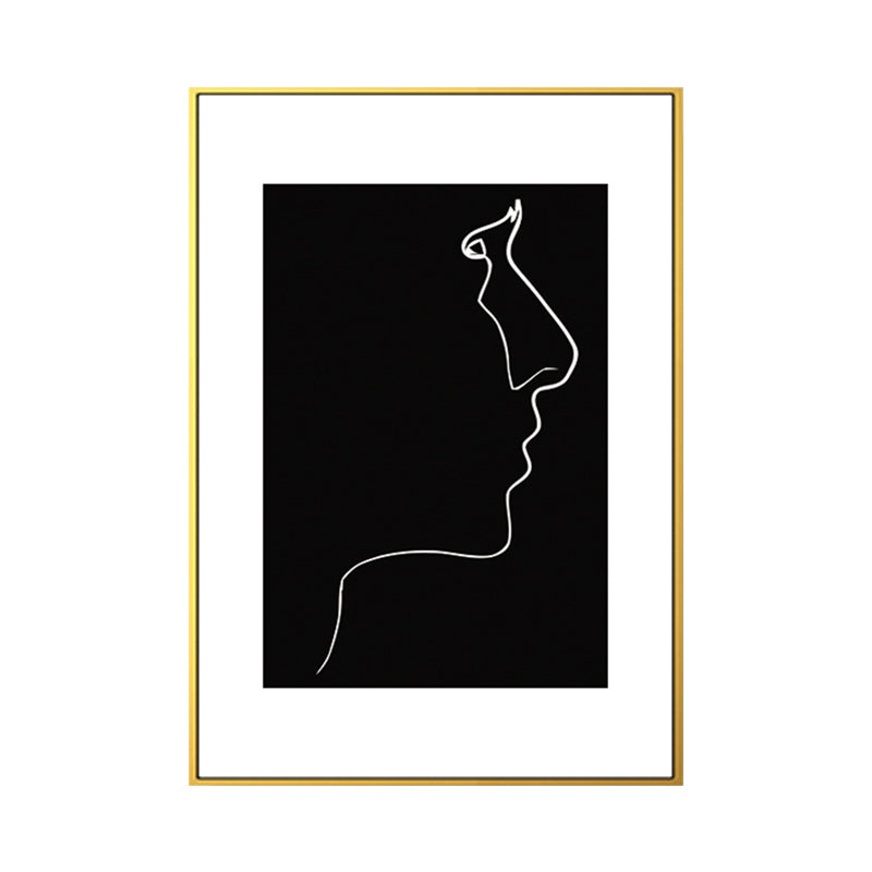 Black Character Pattern Wall Decor Textured Scandinavian Style Boys Bedroom Painting Clearhalo 'Arts' 'Canvas Art' 1639741