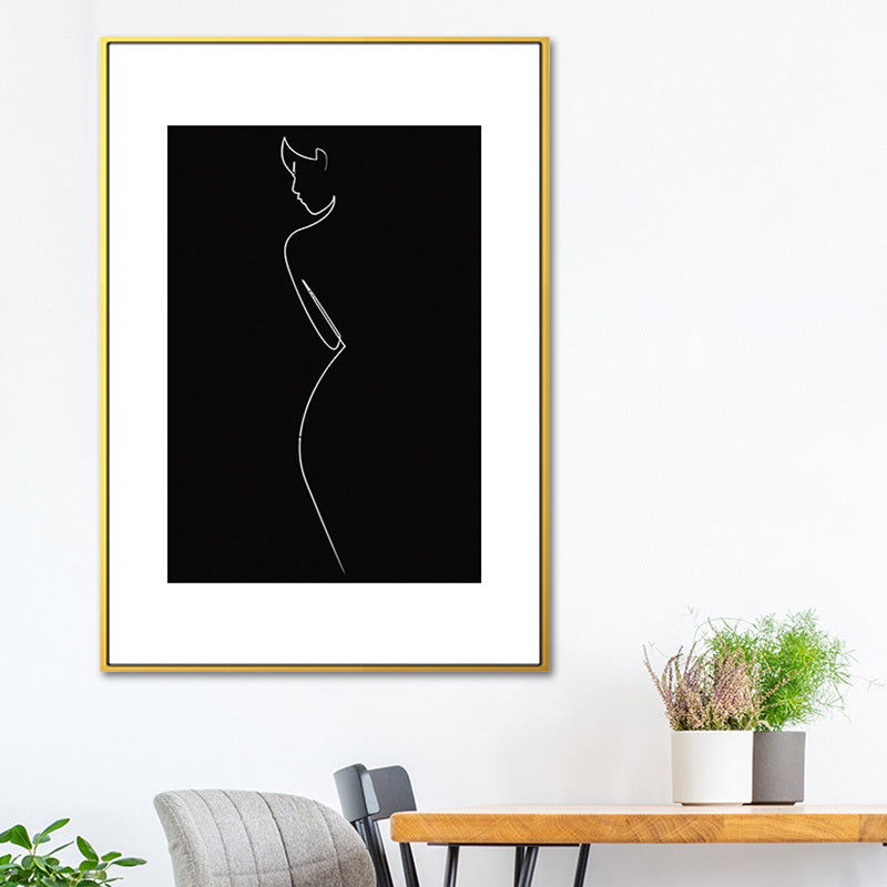 Black Character Pattern Wall Decor Textured Scandinavian Style Boys Bedroom Painting Black Design 3 Clearhalo 'Arts' 'Canvas Art' 1639745