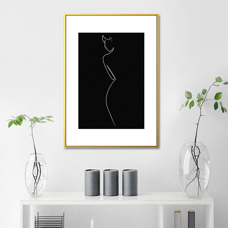 Black Character Pattern Wall Decor Textured Scandinavian Style Boys Bedroom Painting Clearhalo 'Arts' 'Canvas Art' 1639746