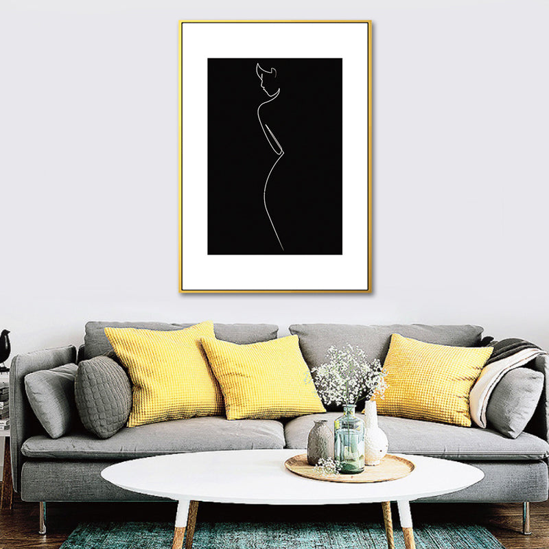 Black Character Pattern Wall Decor Textured Scandinavian Style Boys Bedroom Painting Clearhalo 'Arts' 'Canvas Art' 1639747