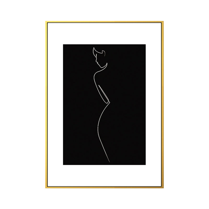 Black Character Pattern Wall Decor Textured Scandinavian Style Boys Bedroom Painting Clearhalo 'Arts' 'Canvas Art' 1639748