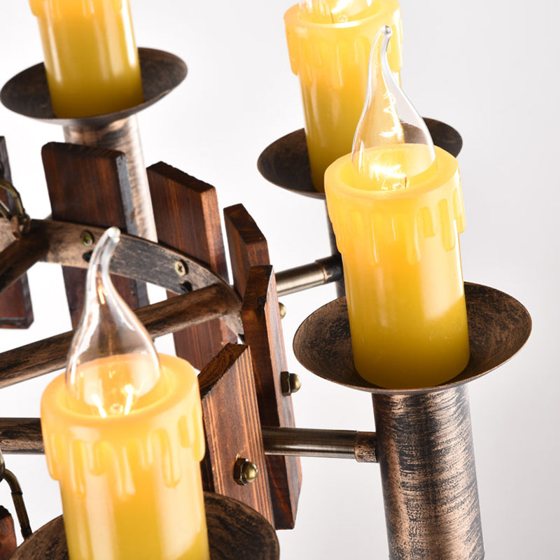 Candle Vintage Hanging Light Metal Chandeliers in Brass for Coffee Shop Living Room Clearhalo 'Ceiling Lights' 'Chandeliers' Lighting' options 163975