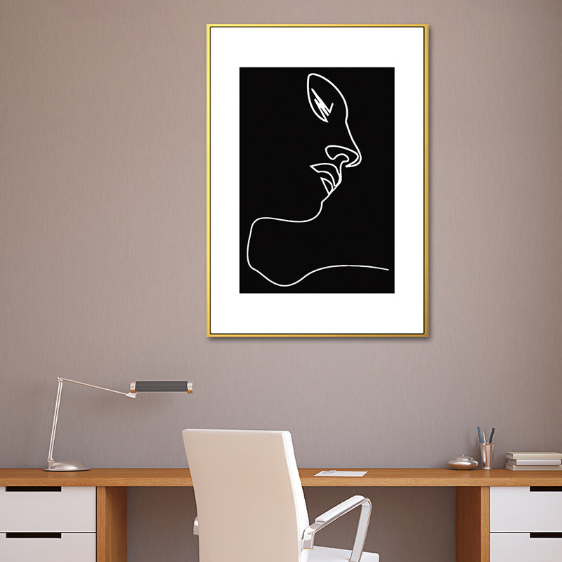 Black Character Pattern Wall Decor Textured Scandinavian Style Boys Bedroom Painting Clearhalo 'Arts' 'Canvas Art' 1639753