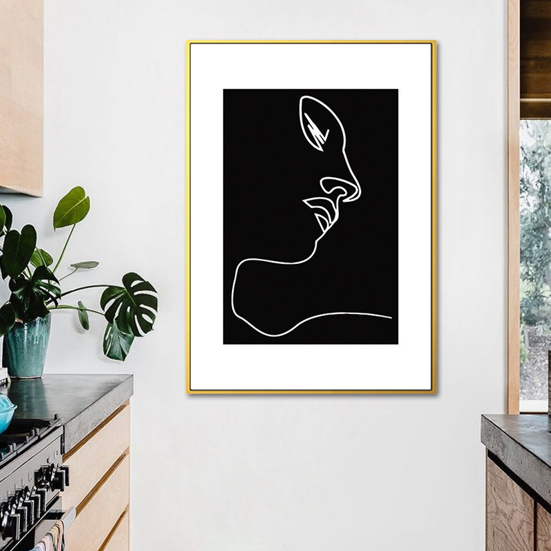 Black Character Pattern Wall Decor Textured Scandinavian Style Boys Bedroom Painting Clearhalo 'Arts' 'Canvas Art' 1639754