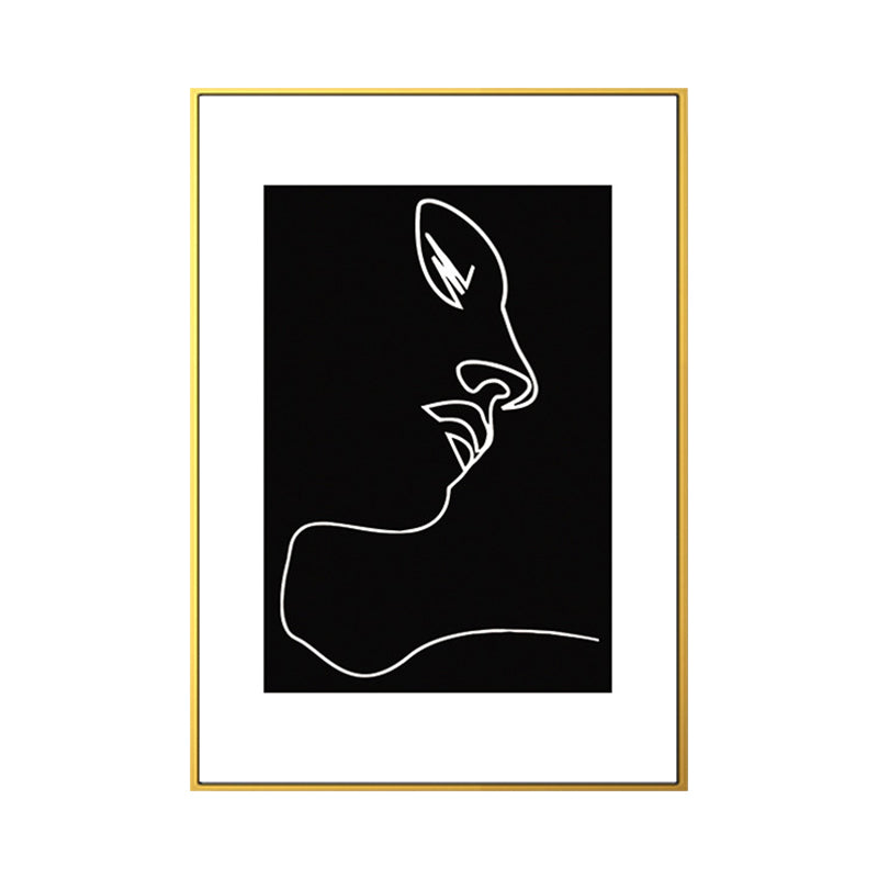 Black Character Pattern Wall Decor Textured Scandinavian Style Boys Bedroom Painting Clearhalo 'Arts' 'Canvas Art' 1639755