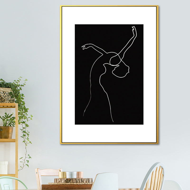 Black Character Pattern Wall Decor Textured Scandinavian Style Boys Bedroom Painting Black Design 5 Clearhalo 'Arts' 'Canvas Art' 1639759