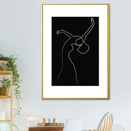 Black Character Pattern Wall Decor Textured Scandinavian Style Boys Bedroom Painting Black Design 5 Clearhalo 'Arts' 'Canvas Art' 1639759