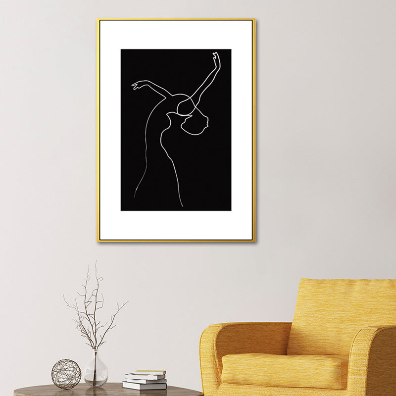 Black Character Pattern Wall Decor Textured Scandinavian Style Boys Bedroom Painting Clearhalo 'Arts' 'Canvas Art' 1639760