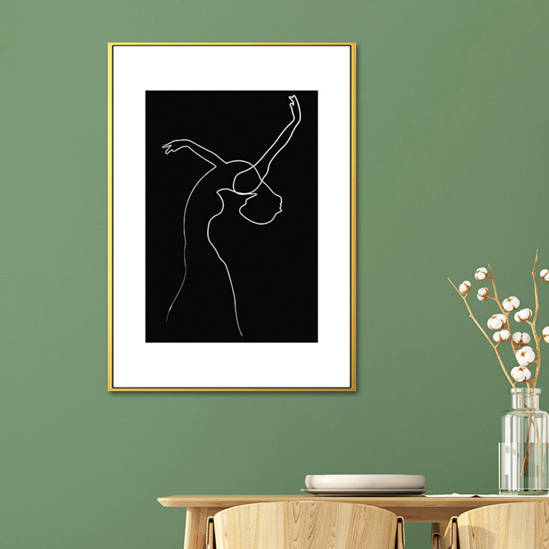 Black Character Pattern Wall Decor Textured Scandinavian Style Boys Bedroom Painting Clearhalo 'Arts' 'Canvas Art' 1639761