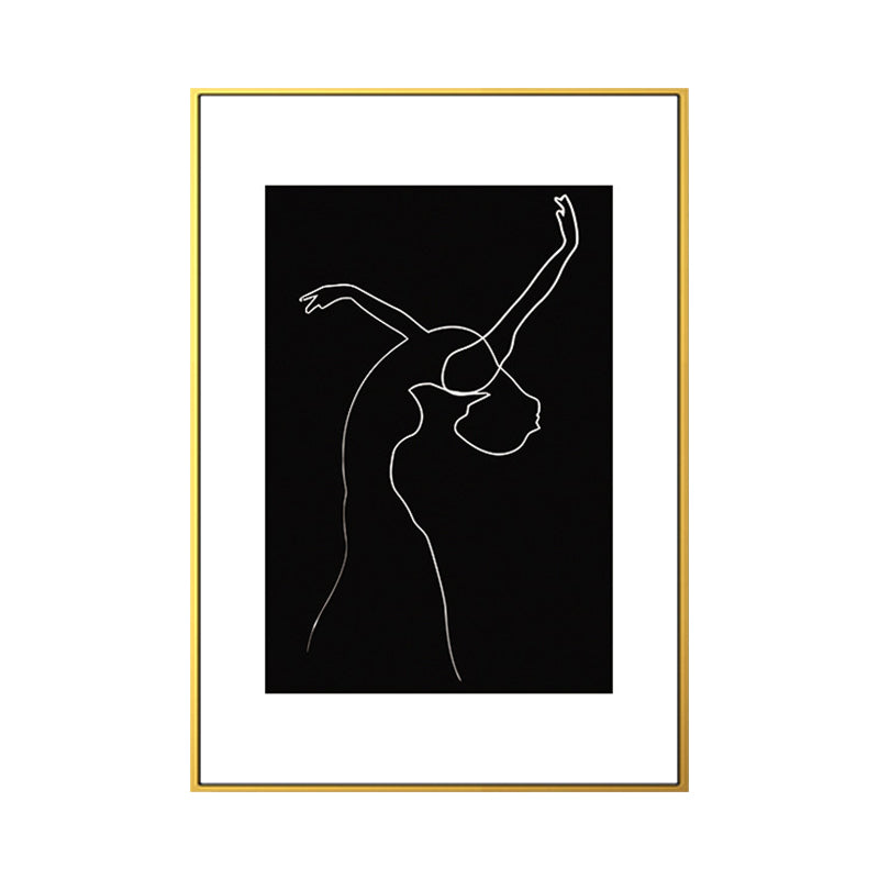 Black Character Pattern Wall Decor Textured Scandinavian Style Boys Bedroom Painting Clearhalo 'Arts' 'Canvas Art' 1639762