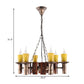 Candle Vintage Hanging Light Metal Chandeliers in Brass for Coffee Shop Living Room Clearhalo 'Ceiling Lights' 'Chandeliers' Lighting' options 163981