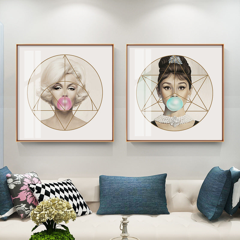 Textured Super Star Wall Decor Canvas Contemporary Wall Art for Living Room Blue Clearhalo 'Arts' 'Canvas Art' 1639835