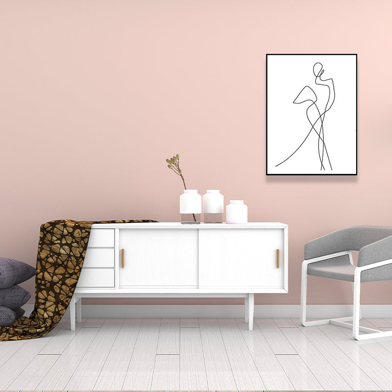 Charcoal Drawings Nordic Painting Figure Portrait In White, Multiple Sizes Available White Clearhalo 'Arts' 'Canvas Art' 1639849