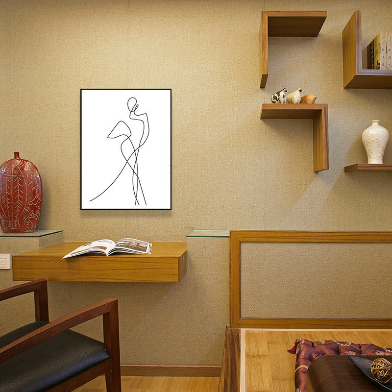 Charcoal Drawings Nordic Painting Figure Portrait In White, Multiple Sizes Available Clearhalo 'Arts' 'Canvas Art' 1639851