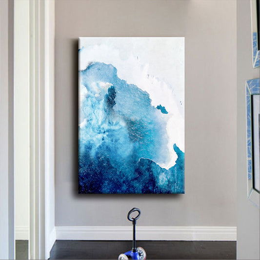 Blue Abstract Painting Canvas Print Textured Contemporary Sitting Room Wall Art Decor Blue Clearhalo 'Art Gallery' 'Canvas Art' 'Contemporary Art Gallery' 'Modern' Arts' 1639856